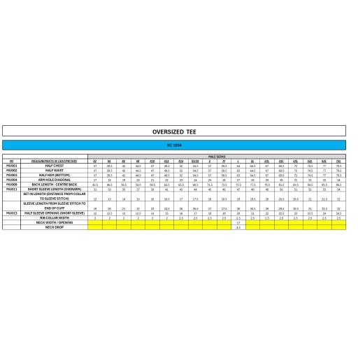 Men's Size Chart - DOUBLE CHECK YOUR SIZE ON THE SIZE CHART